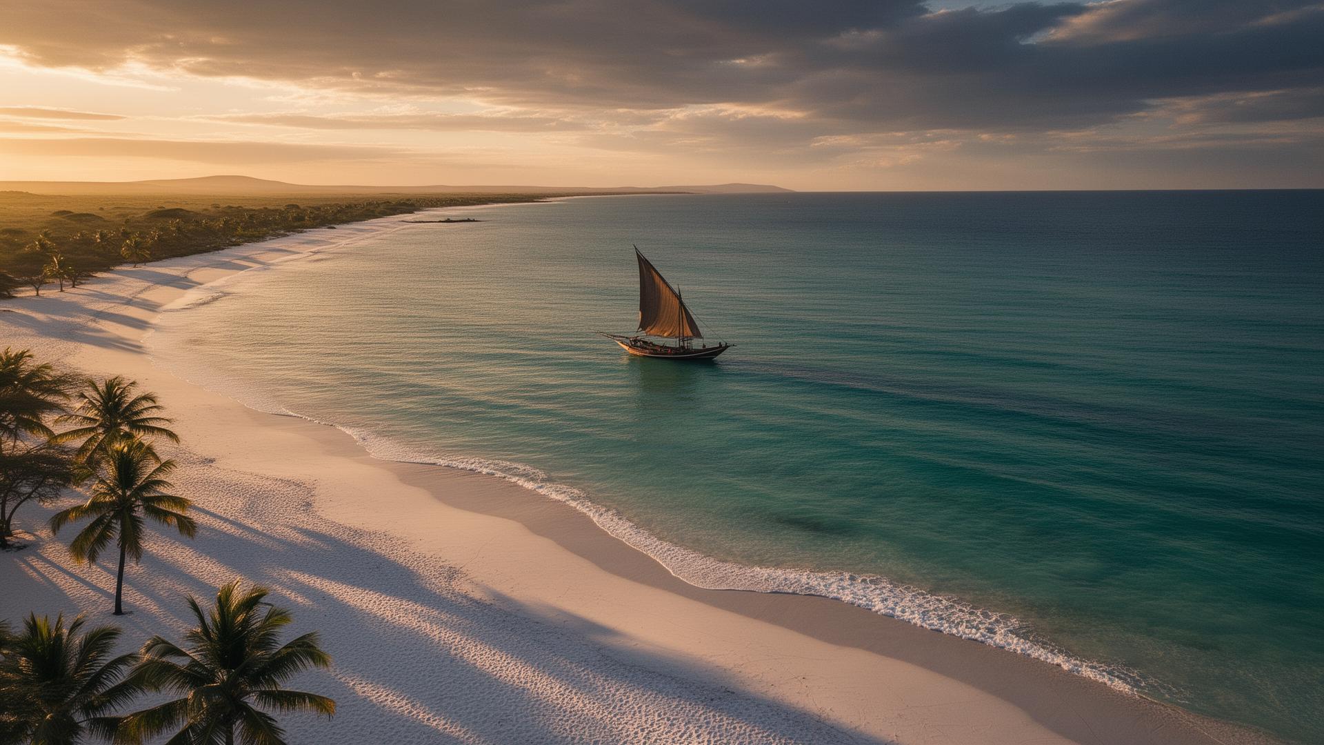 Kenyan coast at golden hour
